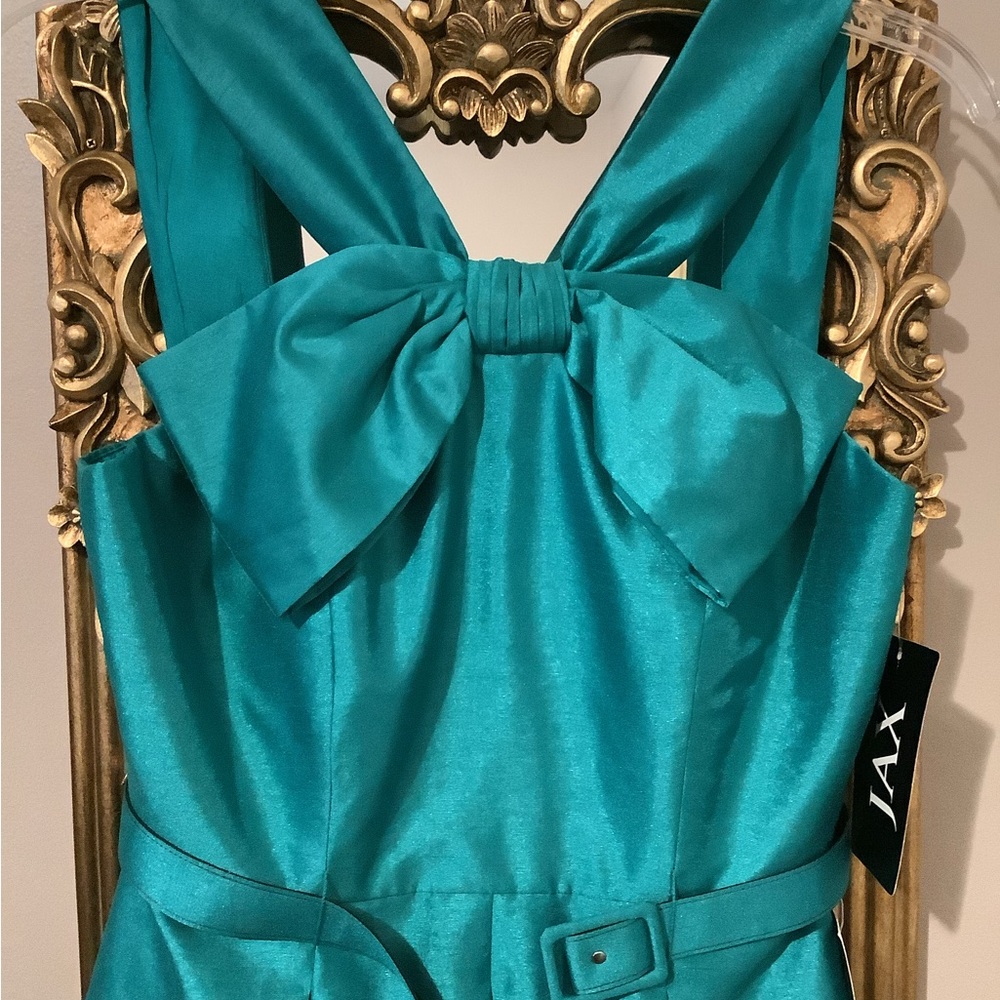 Jax Jade Green Cocktail Dress with Bow Size 4